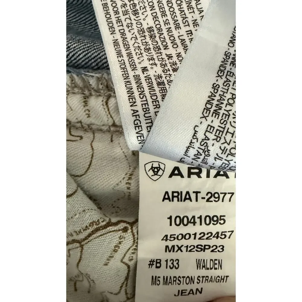Ariat M5 Straight Fit Straight Leg Jeans Men’s 38x34 Medium Wash Stretch Denim